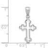 14K White Polished Cross Pendant-D4651