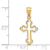 14K Polished Cross Pendant-D4652