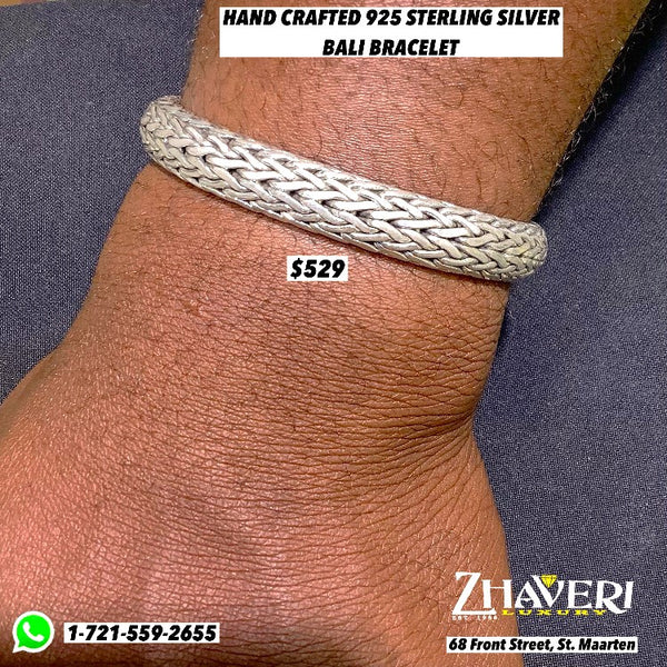 HAND CRAFTED 925 STERLING SILVER BALI BRACELET