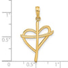 14k Fancy Cross and Heart Charm-D5497