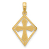 14KY Fancy Cross in Diamond-shape Charm-D5553