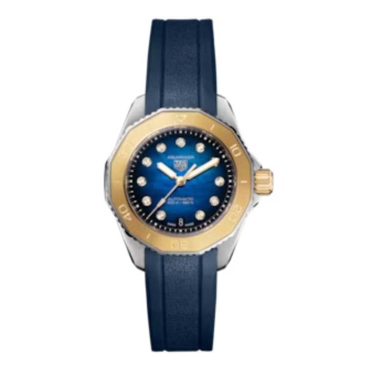 TAG Heuer Aquaracer Professional 200 Ladies Watch with 18K Yellow Gold Plated Indexes