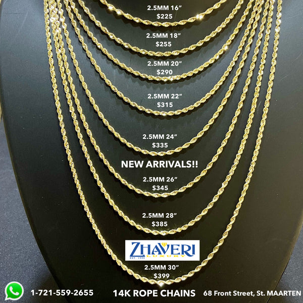 14K ROPE CHAINS!! NEW ARRIVALS