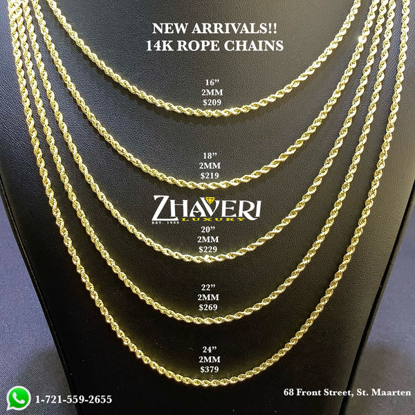 NEW ARRIVALS! 14K ROPE CHAINS!