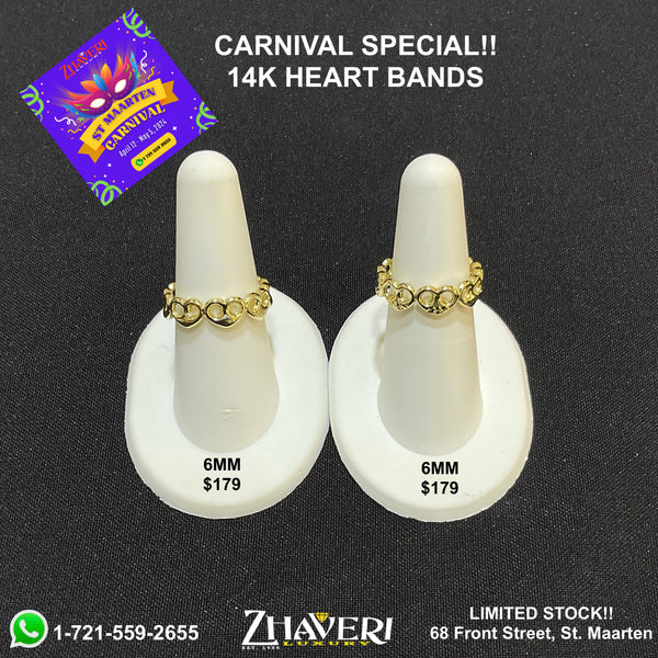 CARNIVAL SPECIAL!! 14K HEART BANDS