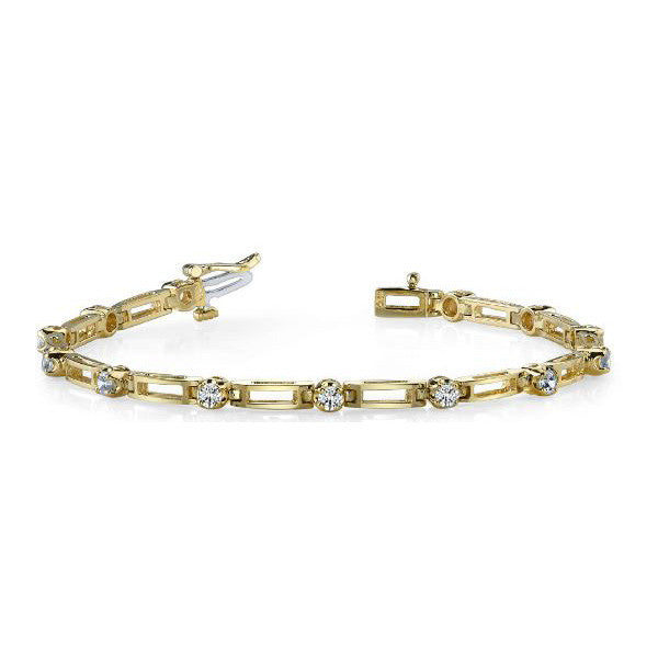 Yellow & White Gold Diamond Bracelet  # B4053-3MMYW - Zhaveri Jewelers
