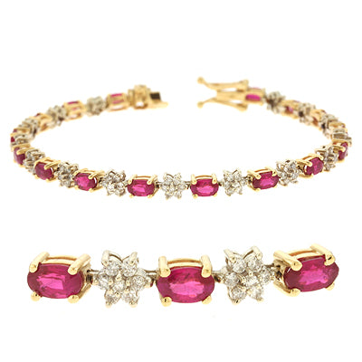 Ruby & Diamond Bracelet - B4248-R
