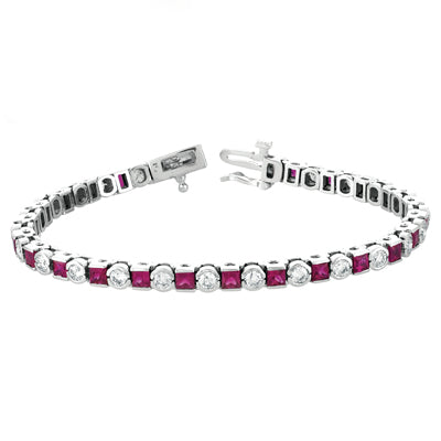 Ruby & Diamond Bracelet - B4250-RWG