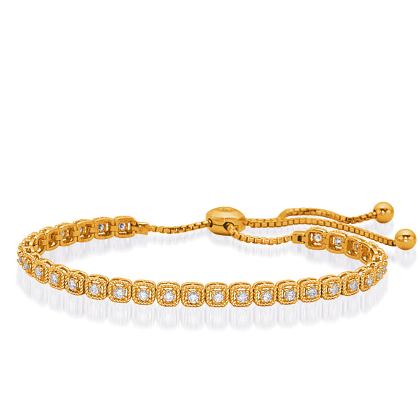 Yellow Gold Bolo Diamond Bracelet - B4441-1.75MYG