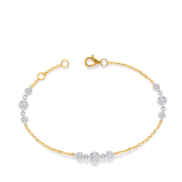 Yellow & White Gold Diamond Bracelet - B4504YW