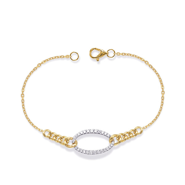 Yellow & White Gold Diamond Bracelet - B4505YW
