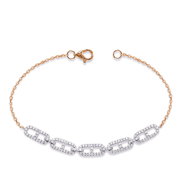 Rose & White Gold Diamond Bracelet - B4507RW