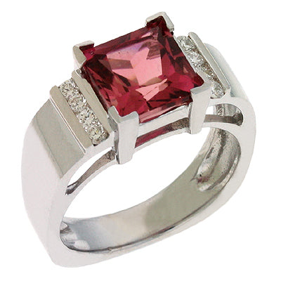 Pink Tourmaline & Diamond Ring - C5640-PTWG