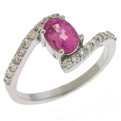Pink Sapphire & Diamond Ring - C5722-SPWG