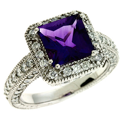 Amethyst & Diamond Ring - C5755-AWG