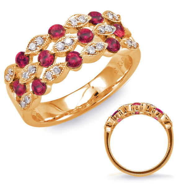 Yellow Gold Ruby & Diamond Ring - C5776-RYG