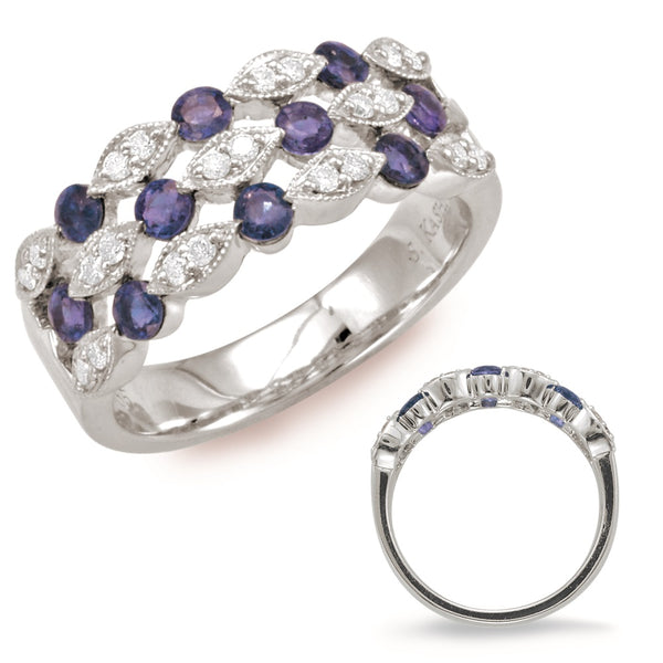 White Gold Sapphire & Diamond Ring - C5776-SWG
