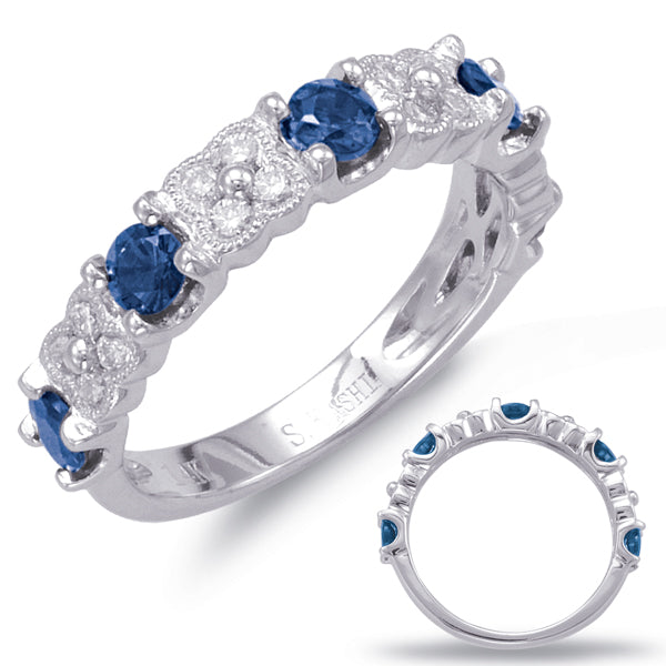 White Gold Sapphire & Diamond Ring - C5780-SWG