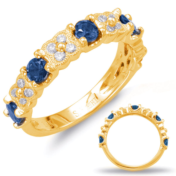 Yellow Gold Sapphire & Diamond Ring - C5780-SYG