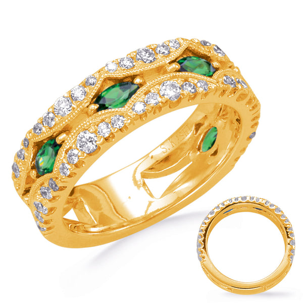 Yellow Gold Emerald & Diamond Ring - C5783-EYG