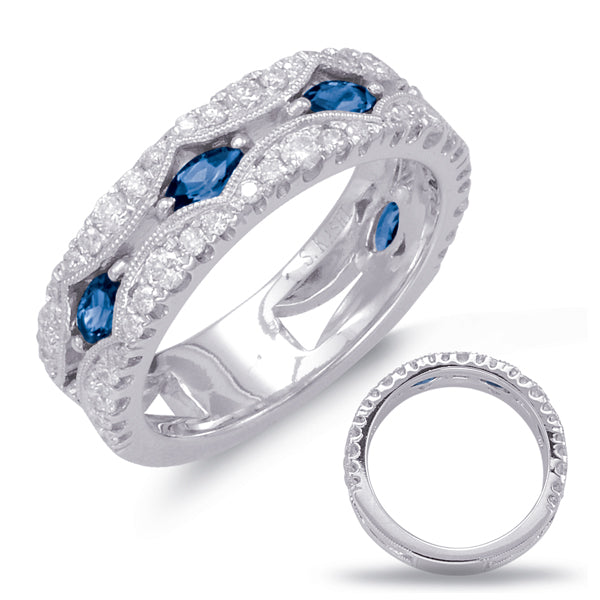 White Gold Sapphire & Diamond Ring - C5783-SWG