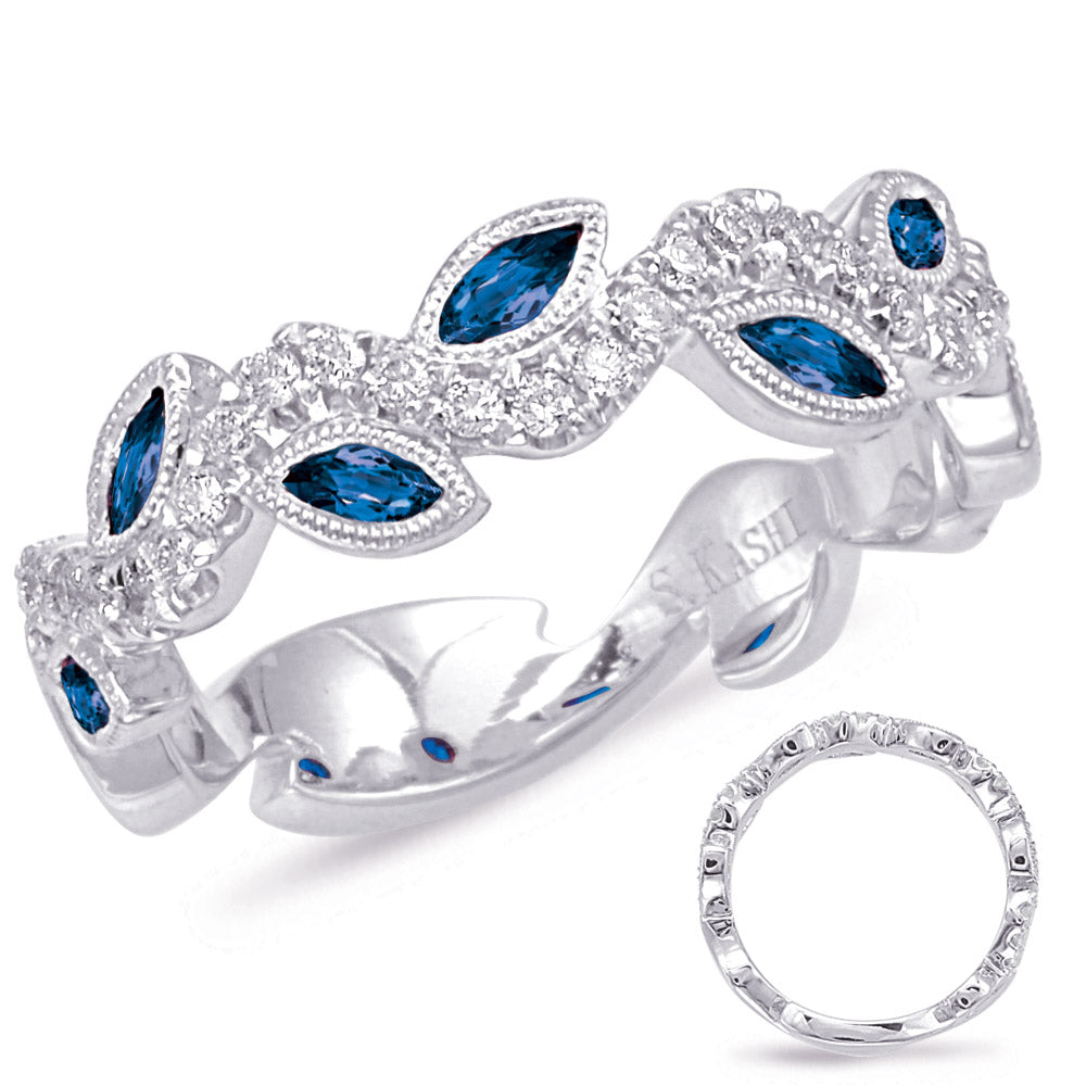 White Gold Sapphire & Diamond Ring - C5786-SWG