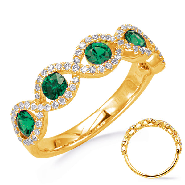 Yellow Gold Emerald & Diamond Ring - C5787-EYG