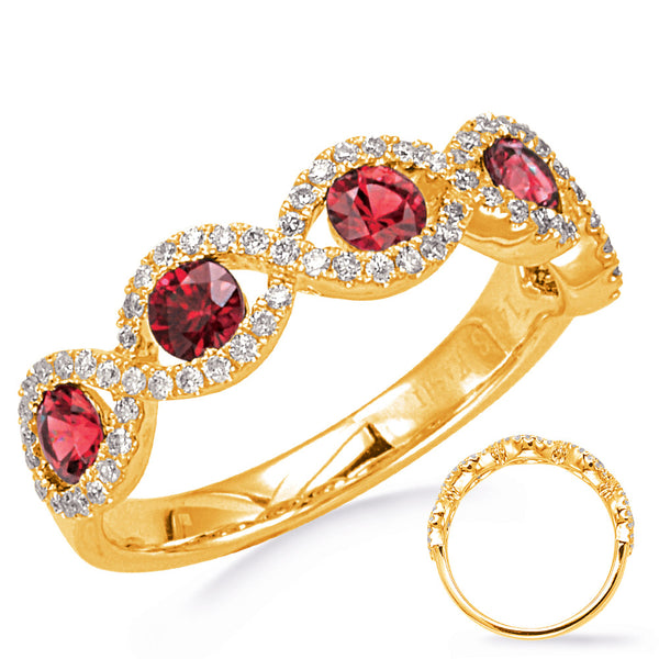 Yellow Gold Ruby & Diamond Ring - C5787-RYG
