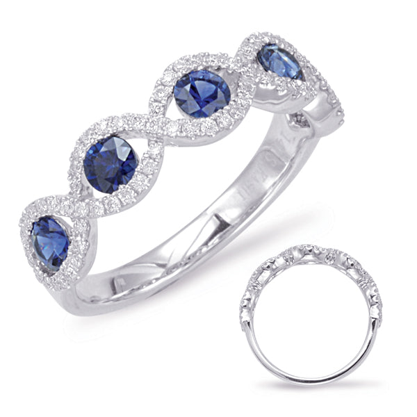 White Gold Sapphire & Diamond Ring - C5787-SWG