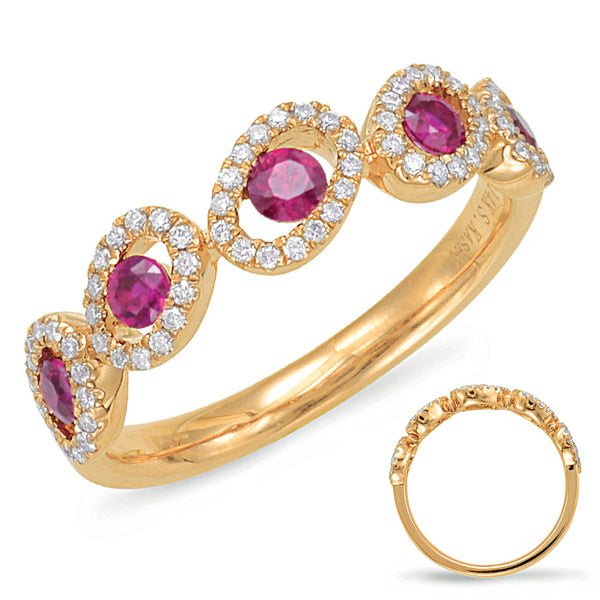 Rose Gold Ruby & Diamond Ring - C5788-RRG