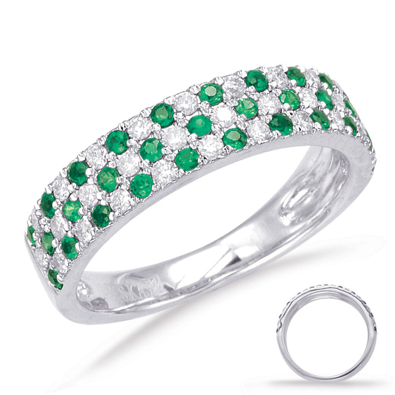 White Gold Green Garnet & Diamond Ring - C5789-GWG