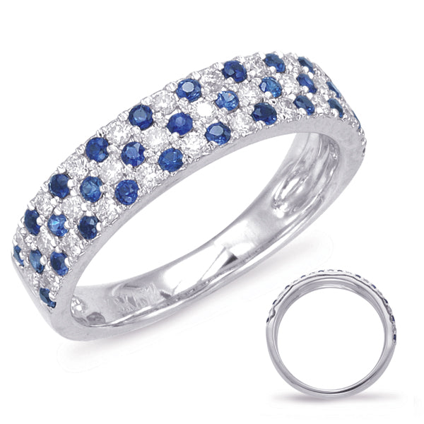 White Gold Sapphire & Diamond Ring - C5789-SWG