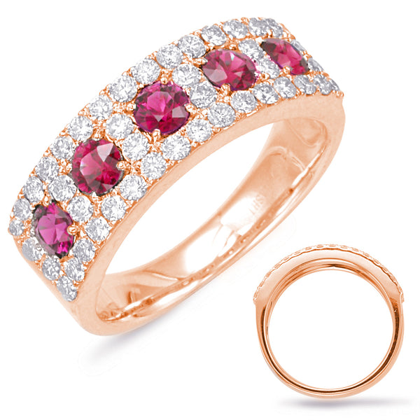 Rose Gold Ruby & Diamond Ring - C5791-RRG