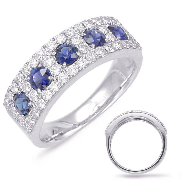 White Gold Sapphire & Diamond Ring - C5791-SWG