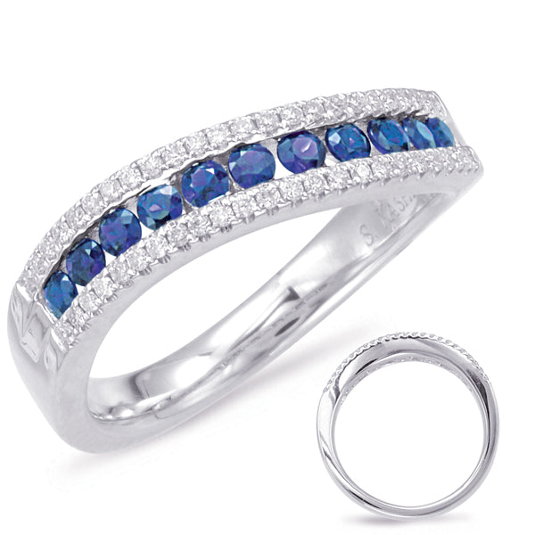 White Gold Sapphire & Diamond Ring - C5793-SWG