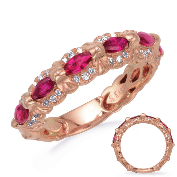 Rose Gold Ruby & Diamond Ring - C5797-RRG