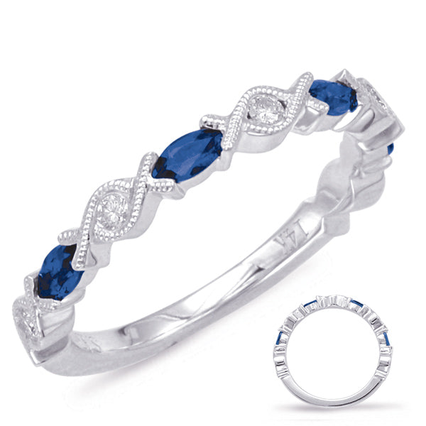 White Gold Sapphire & Diamond Ring - C5800-SWG