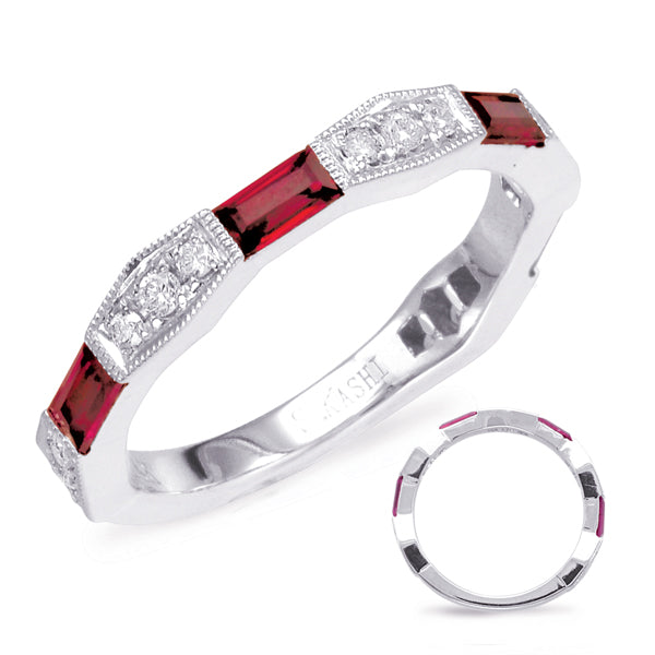 White Gold Ruby & Diamond Ring - C5801-RWG