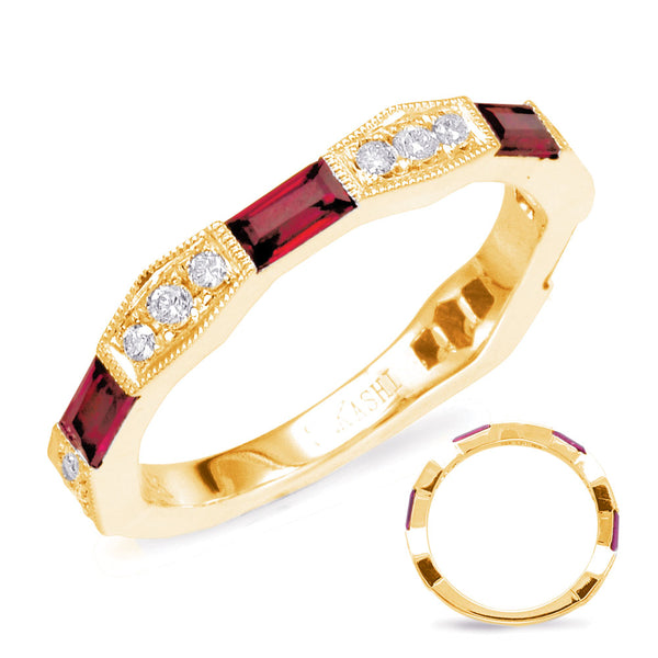 Yellow Gold Ruby & Diamond Ring - C5801-RYG