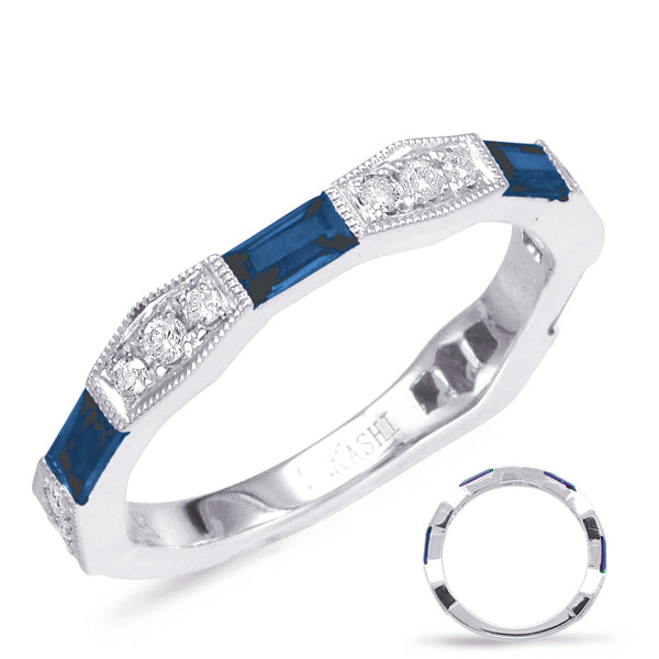 White Gold Sapphire & Diamond Ring - C5801-SWG