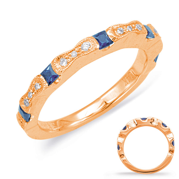Rose Gold Sapphire & Diamond Ring - C5803-SRG