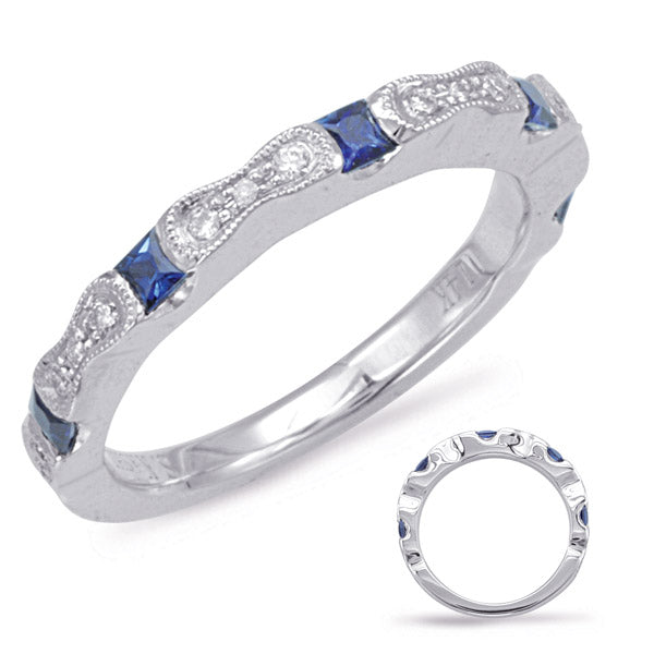 White Gold Sapphire & Diamond Ring - C5803-SWG