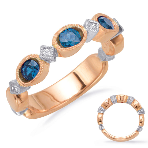 Rose & White Sapphire & Diamond Ring - C5807-SRW