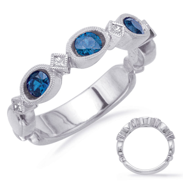 White Gold Sapphire & Diamond Ring - C5807-SWG