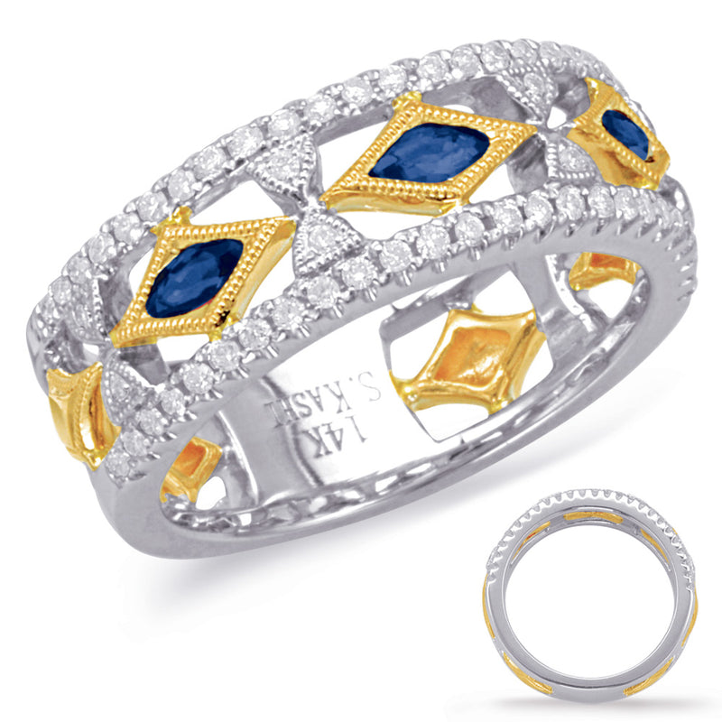 Yellow & White Sapphire & Diamond Ring - C5811-SYW