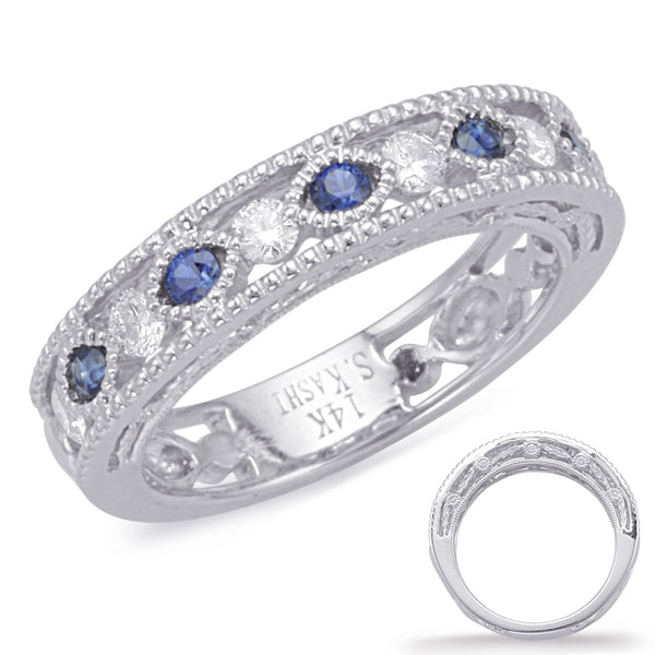 White Gold Sapphire & Diamond Ring - C5819-SWG