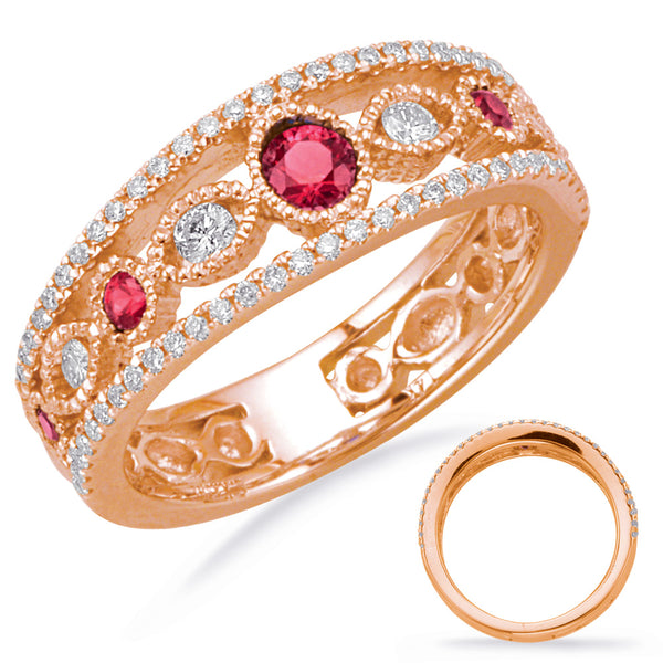 Rose Gold Ruby & Diamond Ring - C5822-RRG