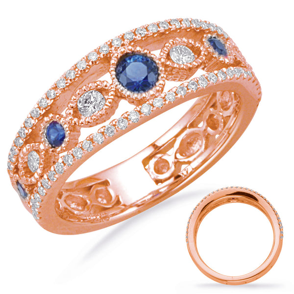 Rose Gold Sapphire & Diamond Ring - C5822-SRG