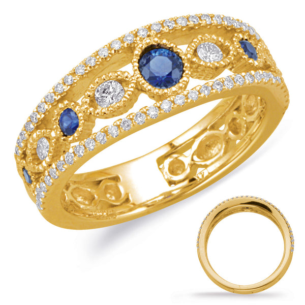 Yellow Gold Sapphire & Diamond Ring - C5822-SYG