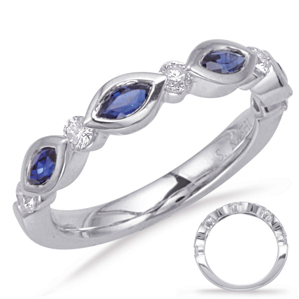 White Gold Sapphire & Diamond Ring - C5823-SWG